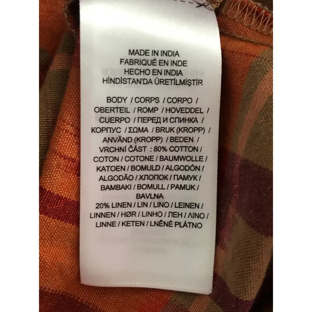 Lauren Ralph Lauren Wrap Skirt Geo-Motif Cotton-Linen Women's 16W NEW